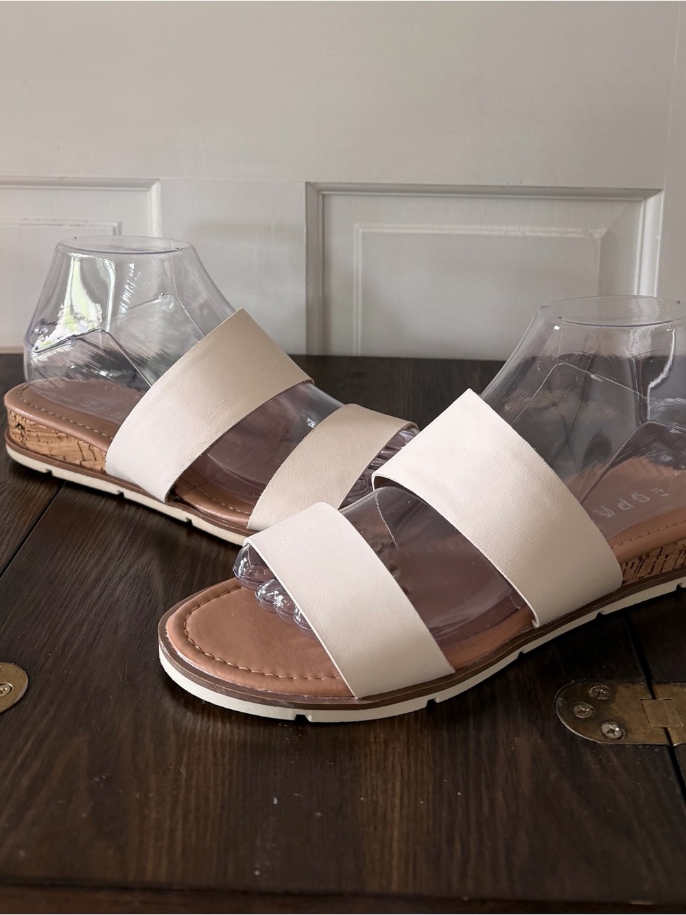Esprit Cream Double Strap Cork Sandals Women’s Size 7